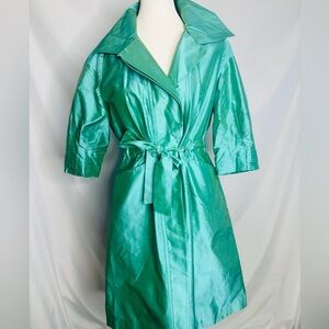 Ricki Freeman for Terri John 100% Silk Taffeta Coat dress